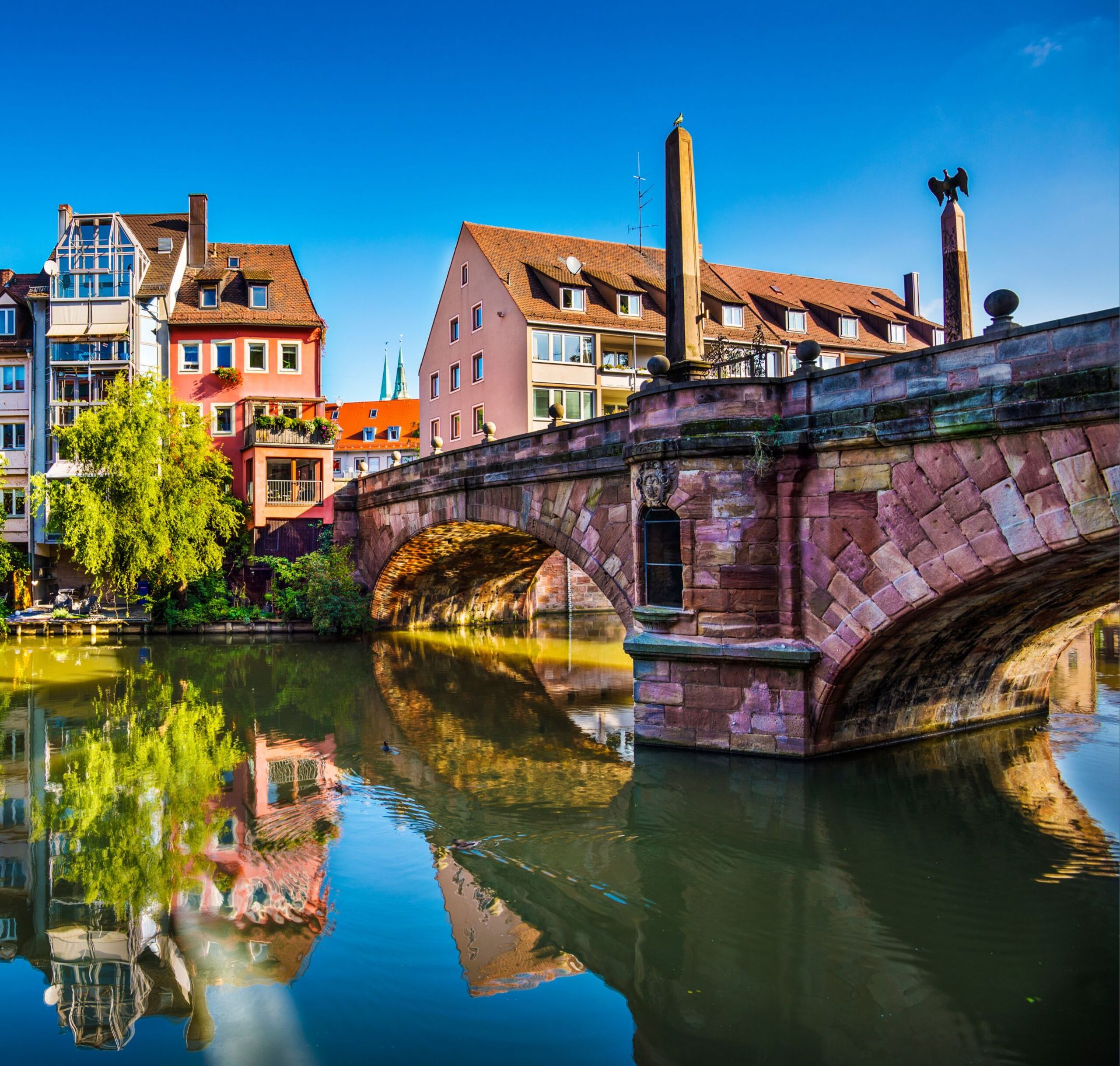 Nürnberg Stadt Brücke Fluss