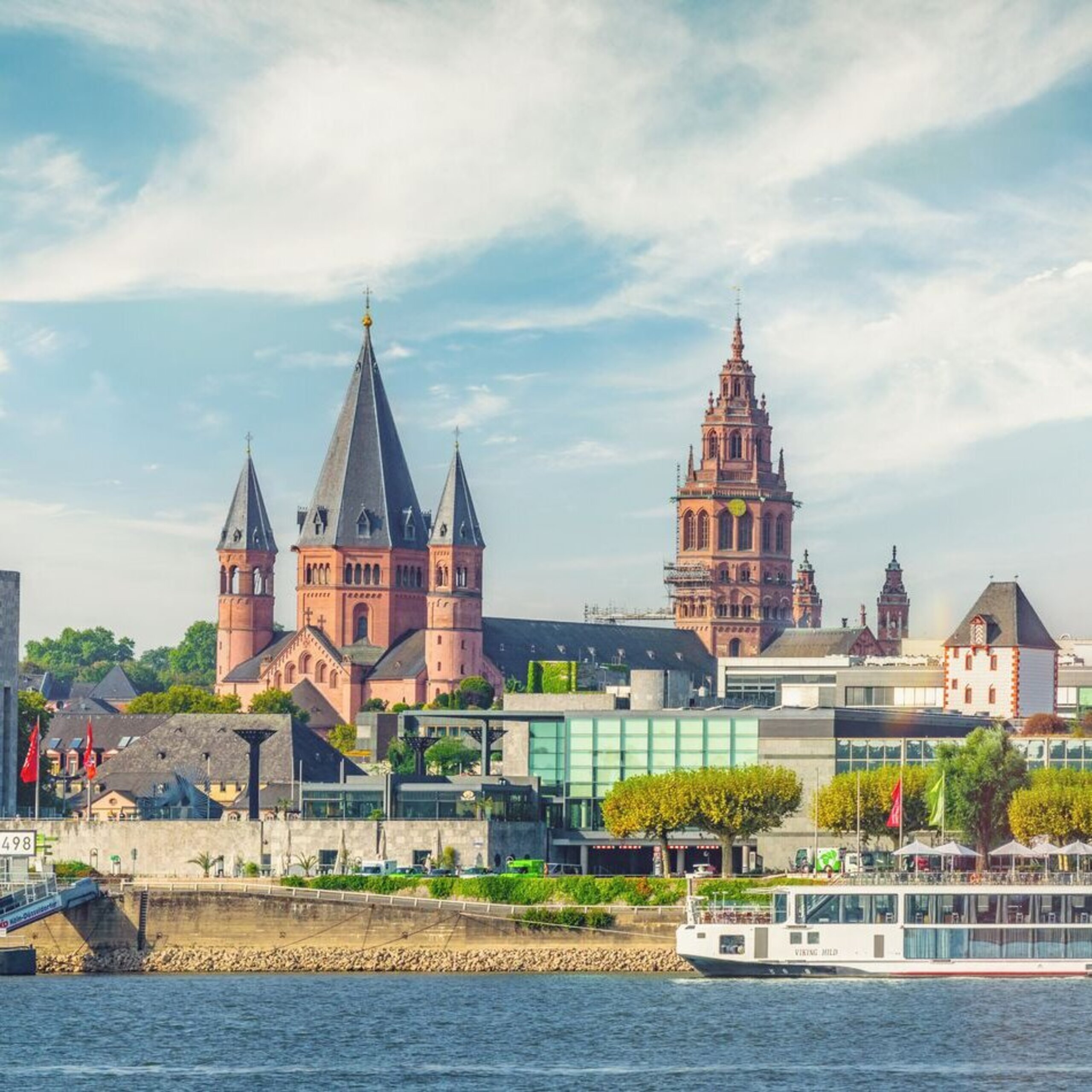 Mainz Stadt Ausblick Kirche Fluss