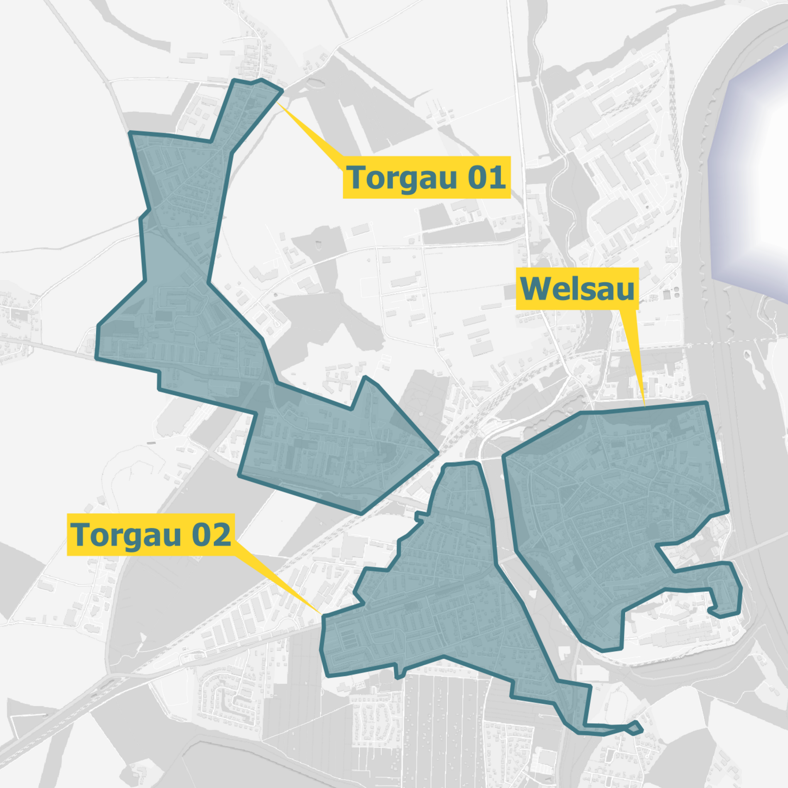 Karte Torgau Ausbaugebiete Glasfaser OXG