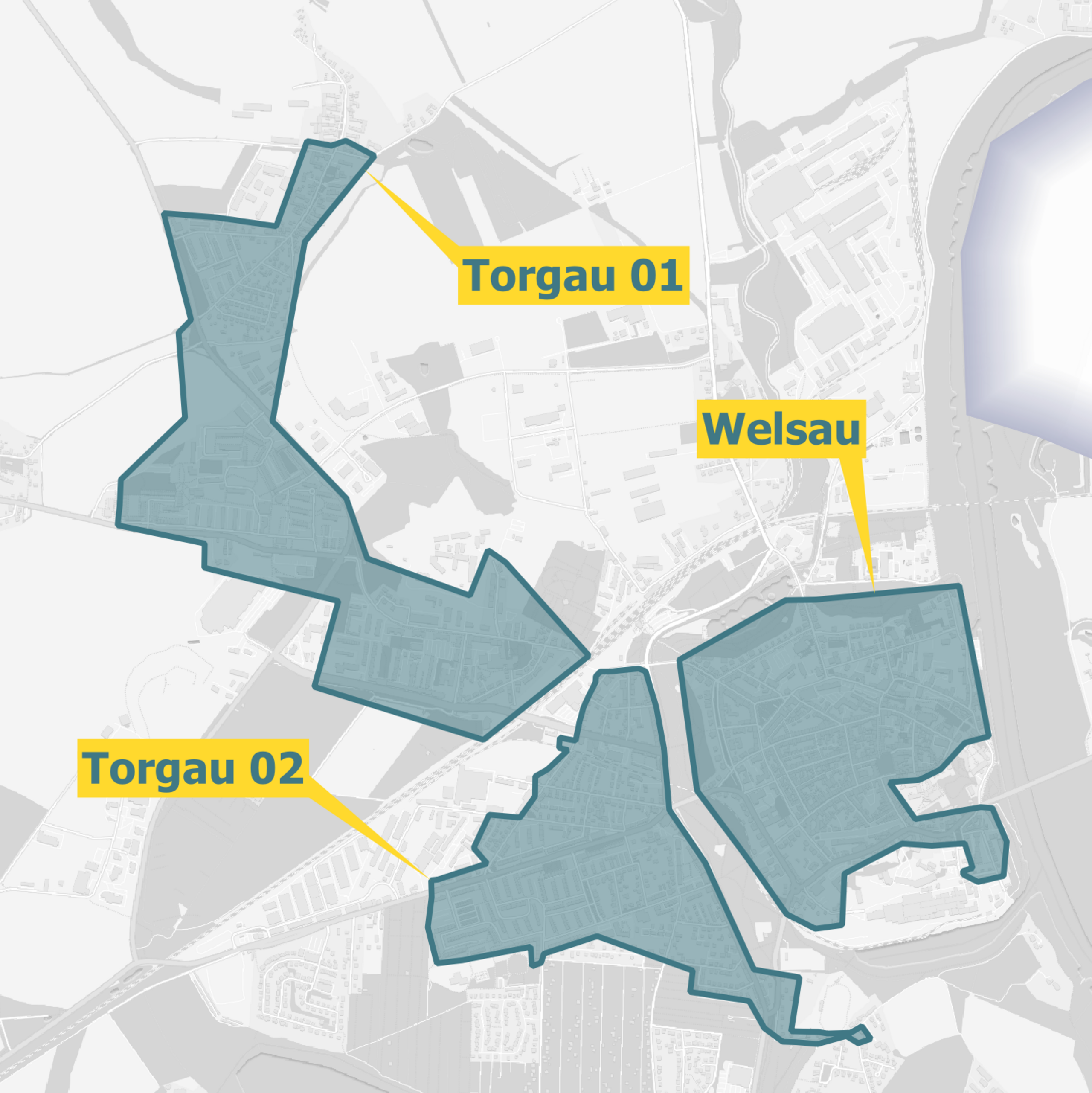 Karte Torgau Ausbaugebiete Glasfaser OXG