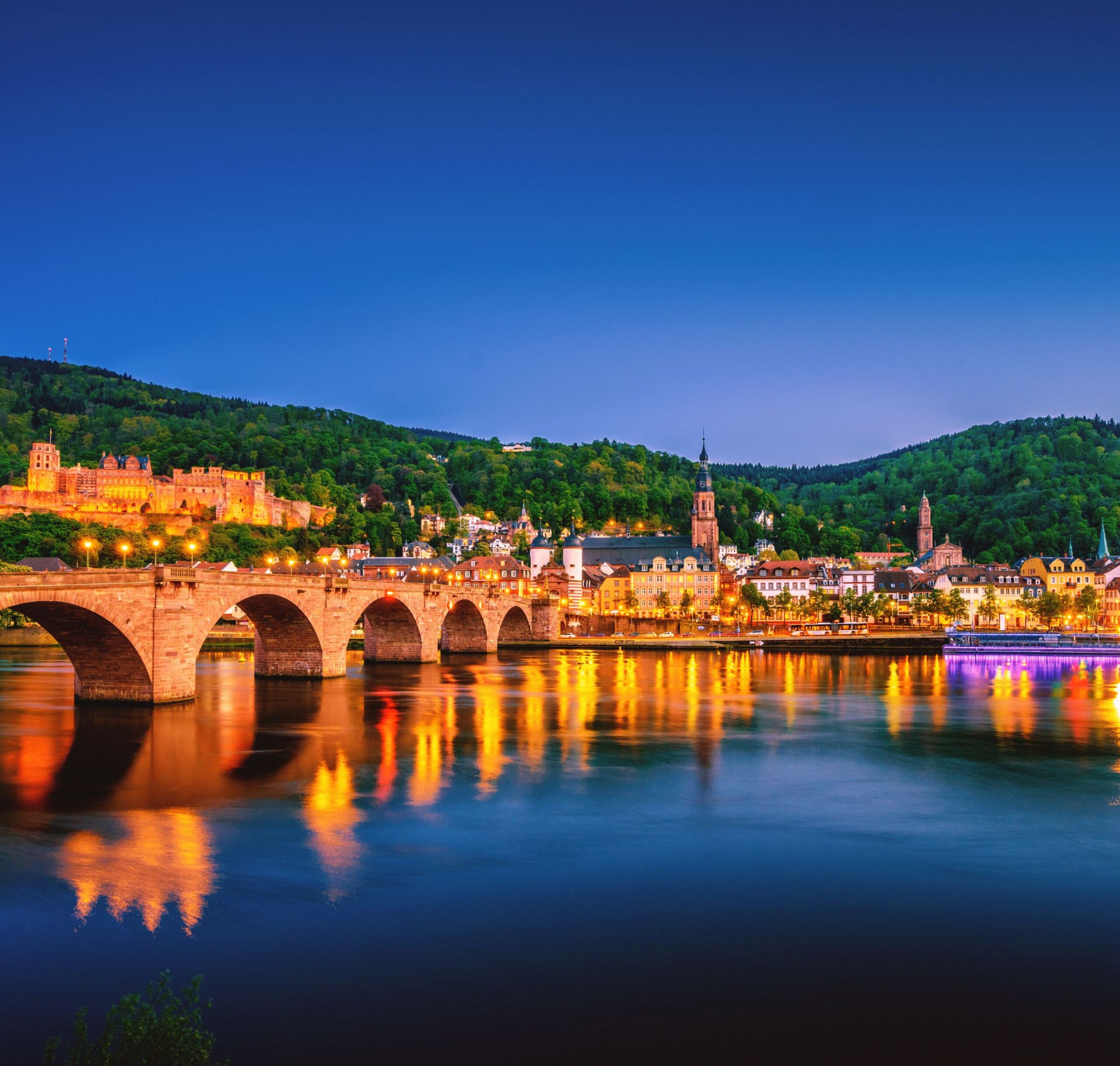 Heidelberg Stadt Fluss Brücke Gebäude