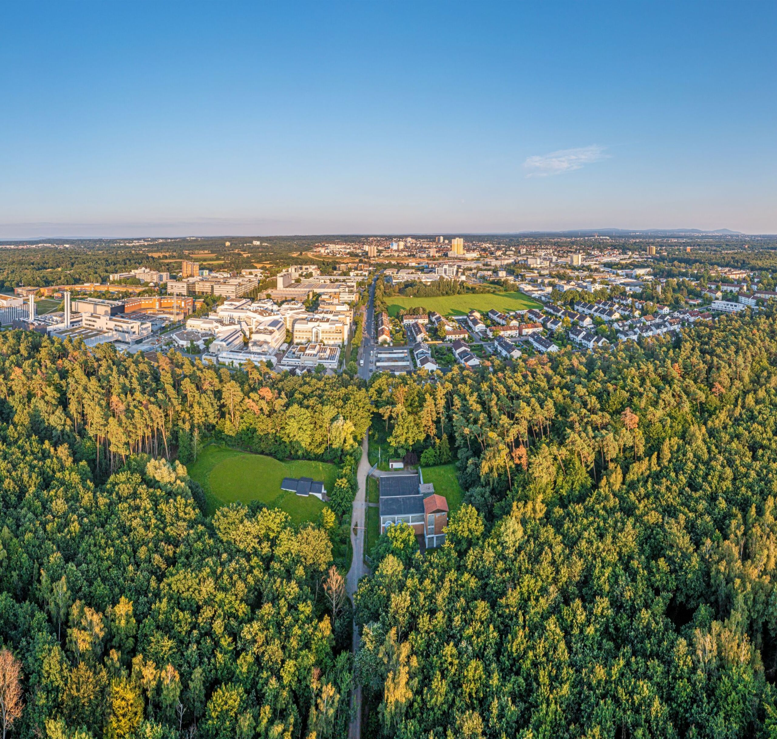 Stadt Langen Panorama Gebäude Bäume