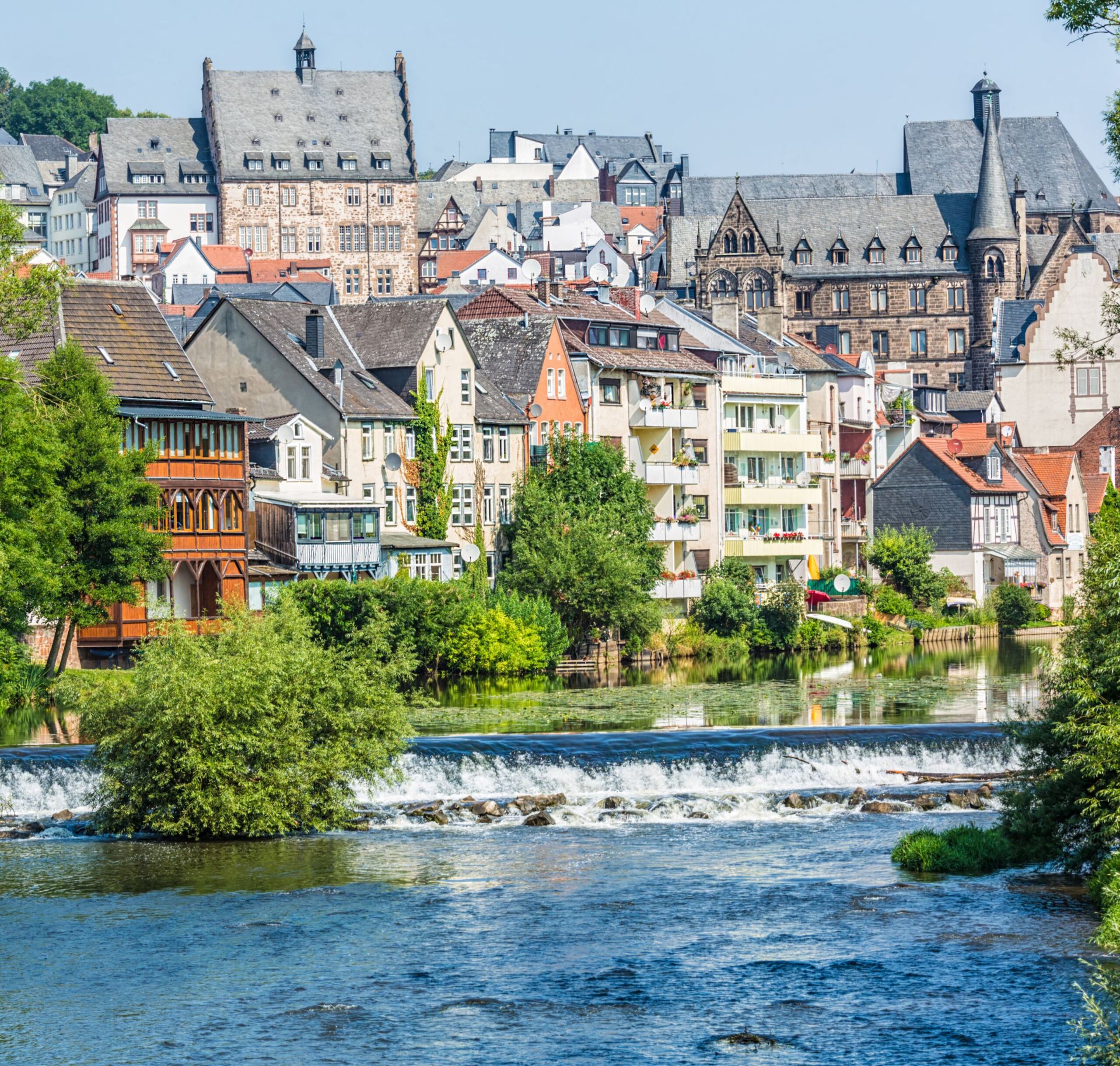 Marburg Stadt Fluss Gebäude