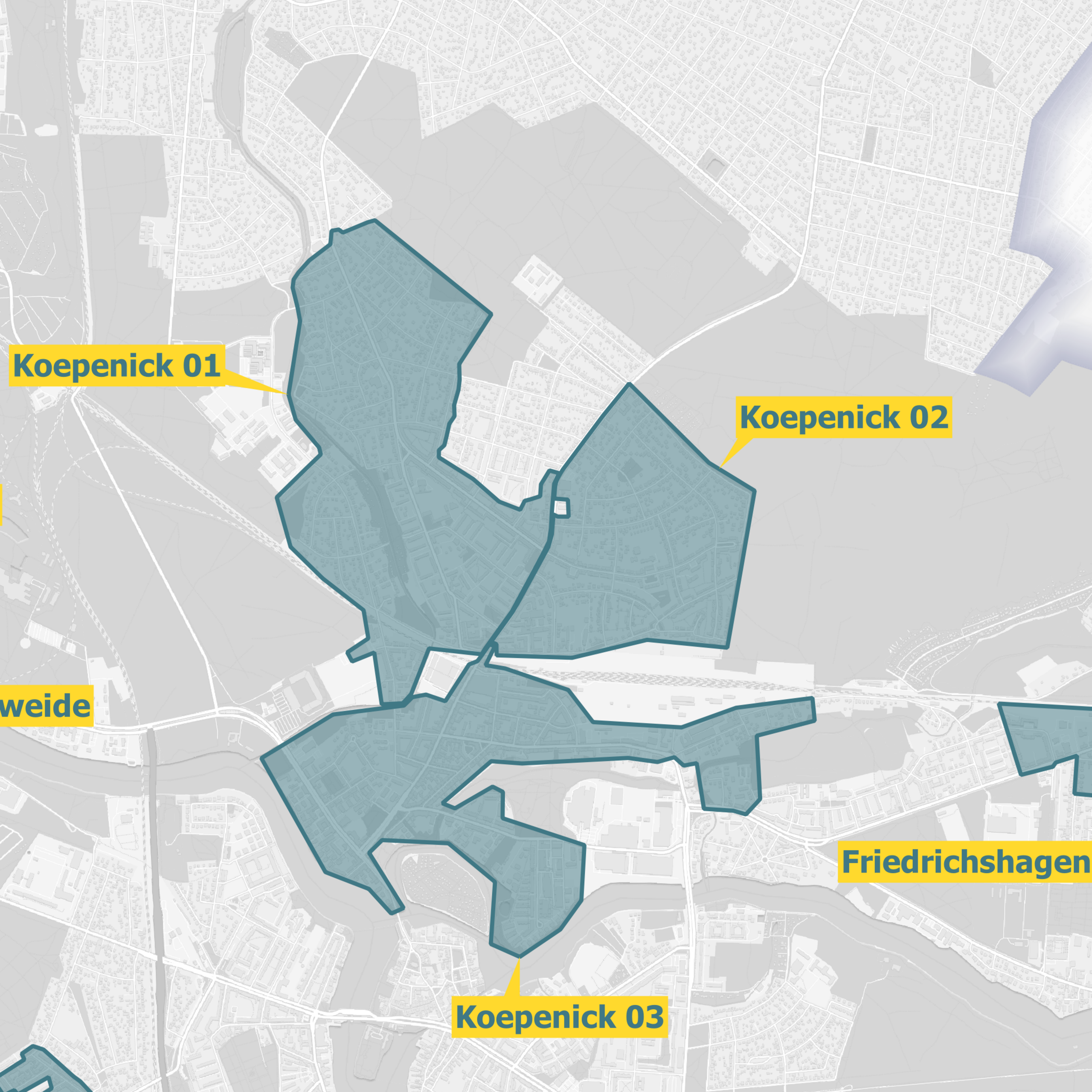 Ausbaukarte Berlin Treptow-Köpenick Glasfaser